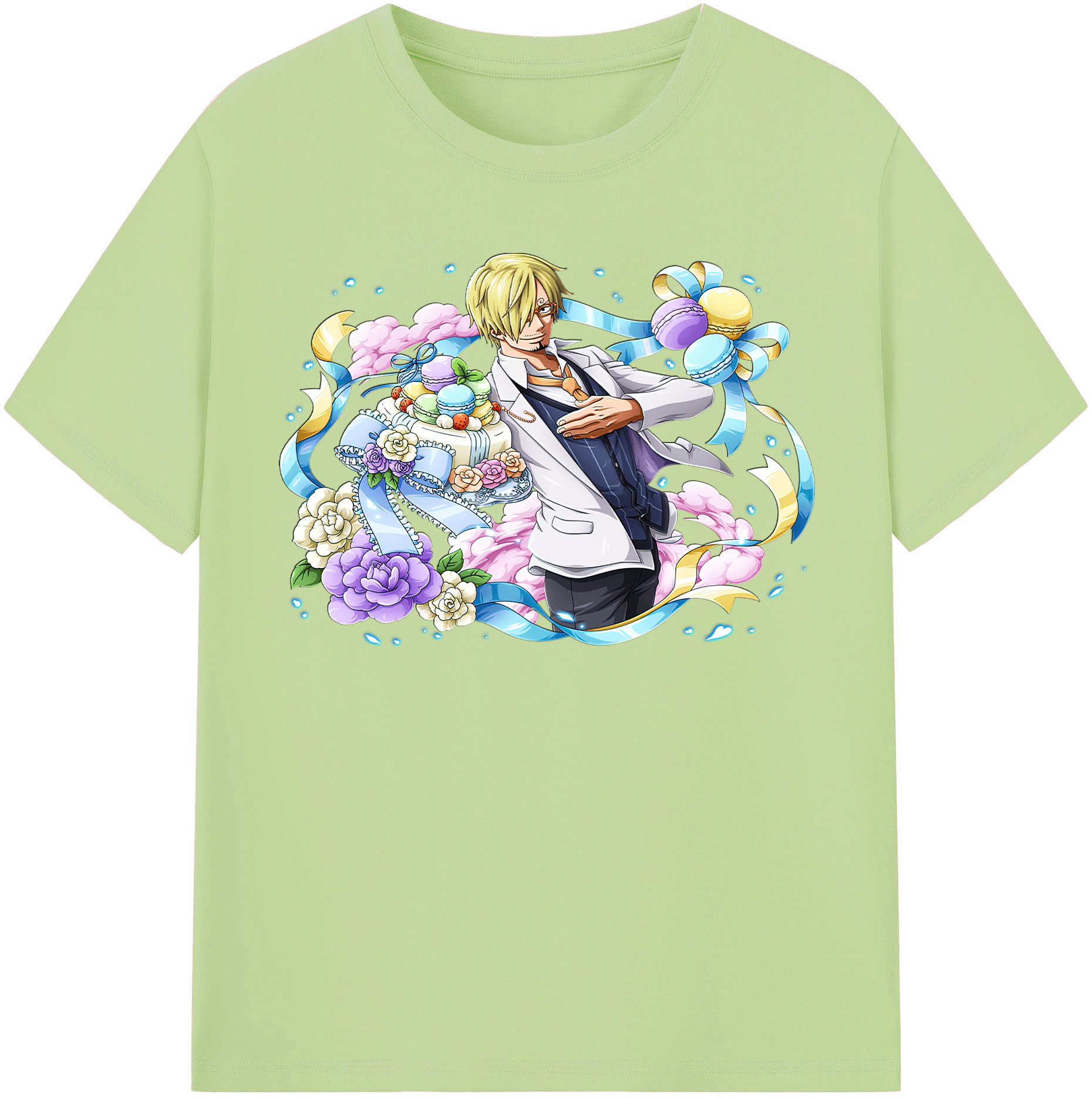 ワンピース サンジ ONE PIECE Sanji 綿100％半袖Tシャツ（フロントプリント）